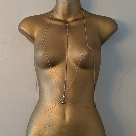 Urban Outfitters Jewelry - Body chain silver rhinestone new